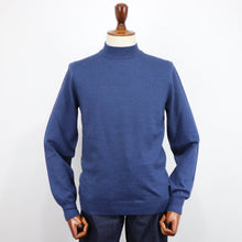 画像をギャラリービューアに読み込む, GRAN SASSO(グランサッソ)12ゲージ ウールモックネックニット ロングスリーブ 長袖【ブルー】国内正規品