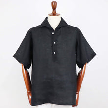 画像をギャラリービューアに読み込む, THE SOLE(ザソル)フレンチリネン オープンカラーシャツ【ブラック】国内正規品