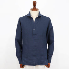画像をギャラリービューアに読み込む, ORIAN(オリアン)プルオーバー リネンシャツ【ネイビー】国内正規品