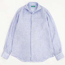 画像をギャラリービューアに読み込む, Giotto(ジオット)ANTONELLA Napoli リネンシャツ【ブルーストライプ】国内正規品