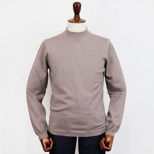 GRAN SASSO(グランサッソ)12ゲージ コットンモックネックニット ロングスリーブ 長袖【トープ】国内正規品