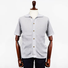 画像をギャラリービューアに読み込む, Vandori(ヴァンドリ)透かし編みコットンニット 半袖シャツカーディガン【アイスグレー】国内正規品