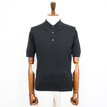 画像をギャラリービューアに読み込む, JOHN SMEDLEY(ジョンスメドレー)EASY FIT ISIS SHIRT FC SS シーアイランド コットン 30ゲージ 半袖 ニット ポロシャツ【ブラック】国内正規品