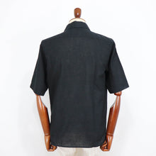 画像をギャラリービューアに読み込む, ORIAN(オリアン)半袖リネン サファリシャツ【ブラック】国内正規品
