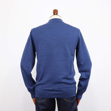 画像をギャラリービューアに読み込む, GRAN SASSO(グランサッソ)12ゲージ ウールモックネックニット ロングスリーブ 長袖【ブルー】国内正規品