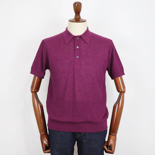 Blu Bre(ブルブレ)リネンシルク ポロシャツ【バイオレット】国内正規品
