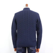 画像をギャラリービューアに読み込む, Vandori(ヴァンドリ)フレンチメリノウール ケーブル編みミドルタートルネック【ネイビー】国内正規品