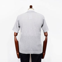 画像をギャラリービューアに読み込む, Vandori(ヴァンドリ)透かし編みコットンニット 半袖シャツカーディガン【アイスグレー】国内正規品