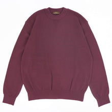 画像をギャラリービューアに読み込む, Vandori(ヴァンドリ)コットン100% ガゼット クルーネックロングスリーブ ニット【ボルドー】国内正規品