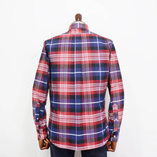 画像をギャラリービューアに読み込む, INDIVIDUALIZED SHIRTS(インディヴィジュアライズド シャツ)ボタンダウンチェックシャツ 【ネイビー×レッド】国内正規品