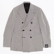 画像をギャラリービューアに読み込む, TITO ALLEGRETTO(ティト アレグレット)ダブルブレスト ジャケット シアサッカー【ブラウン×ホワイト】国内正規品