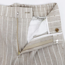 画像をギャラリービューアに読み込む, BERWICH(ベルウィッチ)BERTO SHORT リネンストライプ ショート パンツ【ベージュ×ホワイト ストライプ】国内正規品
