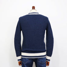 画像をギャラリービューアに読み込む, GRAN SASSO(グランサッソ)コットンリネン チルデンニット【ネイビー】国内正規品