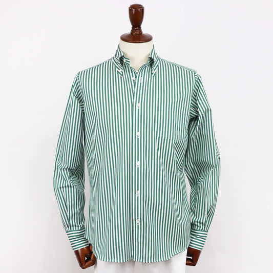 Giotto(ジオット)ストライプ ボタンダウン シャツ【グリーン】国内正規品