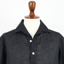 画像をギャラリービューアに読み込む, THE SOLE(ザソル)フレンチリネン オープンカラーシャツ【ブラック】国内正規品