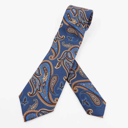 ROBERT FRASER(ロバートフレイザー)ハンドメイド ペイズリー柄 ネクタイ【ブルー】国内正規品