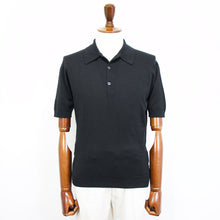 画像をギャラリービューアに読み込む, JOHN SMEDLEY(ジョンスメドレー)EASY FIT ISIS SHIRT FC SS シーアイランド コットン 30ゲージ 半袖 ニット ポロシャツ【ブラック】国内正規品