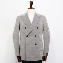 画像をギャラリービューアに読み込む, TITO ALLEGRETTO(ティト アレグレット)ダブルブレスト ジャケット シアサッカー【ブラウン×ホワイト】国内正規品