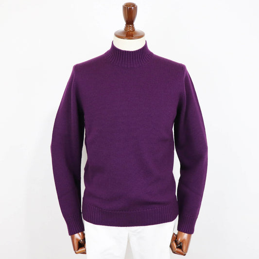 Drumohr(ドルモア)メリノウール 8G モックネックニット【パープル】国内正規品