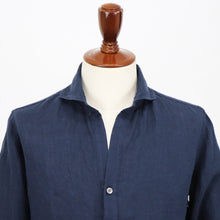 画像をギャラリービューアに読み込む, ORIAN(オリアン)プルオーバー リネンシャツ【ネイビー】国内正規品