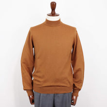 画像をギャラリービューアに読み込む, GRAN SASSO(グランサッソ)12ゲージ ウールモックネックニット ロングスリーブ 長袖【キャメルブラウン】国内正規品