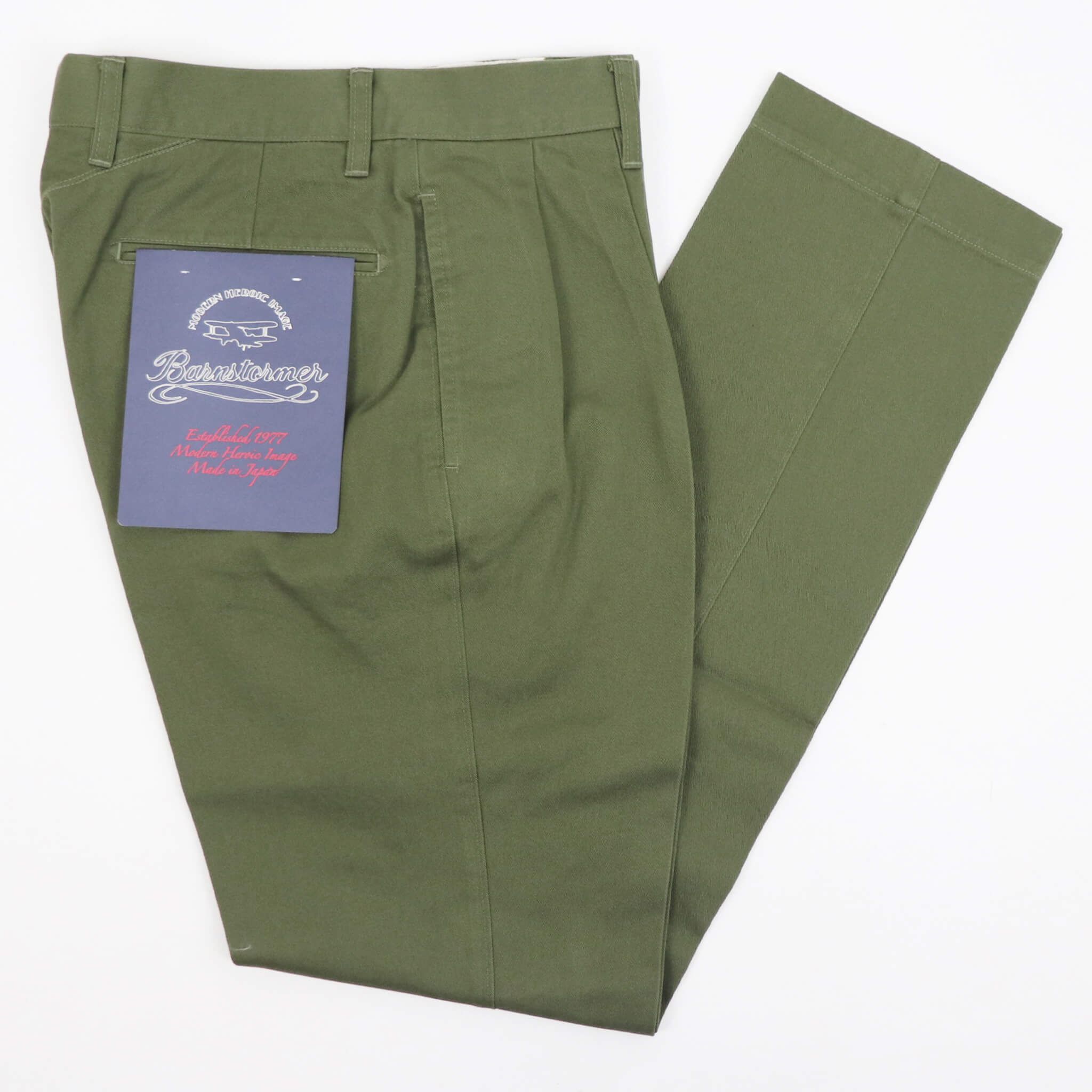 専用！BARNSTORMER　2P DRESS CHINOS　オリーブL　日本製 楽天市場】BARNSTORMER バーンストーマー 1002P 2P DRESS CHINOS