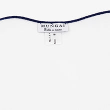 画像をギャラリービューアに読み込む, MUNGAI(ムンガイ)ポケットチーフ リネン100% 【ホワイト×ネイビー】国内正規品