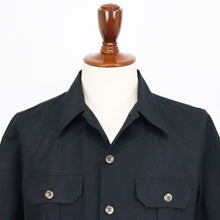 画像をギャラリービューアに読み込む, ORIAN(オリアン)半袖リネン サファリシャツ【ブラック】国内正規品