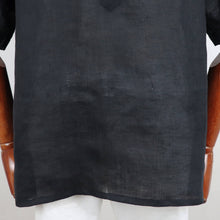 画像をギャラリービューアに読み込む, THE SOLE(ザソル)フレンチリネン オープンカラーシャツ【ブラック】国内正規品
