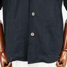 画像をギャラリービューアに読み込む, ORIAN(オリアン)半袖リネン サファリシャツ【ブラック】国内正規品