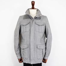 画像をギャラリービューアに読み込む, HERNO(ヘルノ)M65 ストレッチスエード ブルゾン【メランジグレー】国内正規品