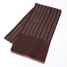 画像をギャラリービューアに読み込む, Bleck(ブレック)ストライプ柄 ウール100% ストール【ブラウン】国内正規品