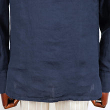 画像をギャラリービューアに読み込む, ORIAN(オリアン)プルオーバー リネンシャツ【ネイビー】国内正規品