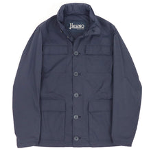 画像をギャラリービューアに読み込む, HERNO(ヘルノ)M-65 型 撥水ナイロンジャケット【ネイビー】国内正規品