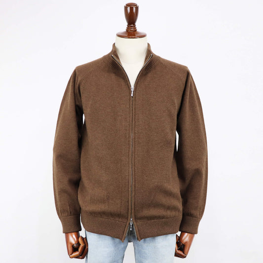 Vandori(ヴァンドリ)カシミヤブレンド ハイネックジップ ブルゾン【ブラウン】国内正規品