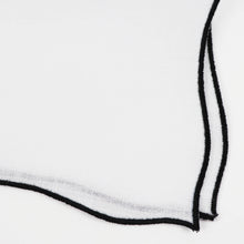 画像をギャラリービューアに読み込む, MUNGAI(ムンガイ)ポケットチーフ リネン100% 【ホワイト×ブラック】国内正規品