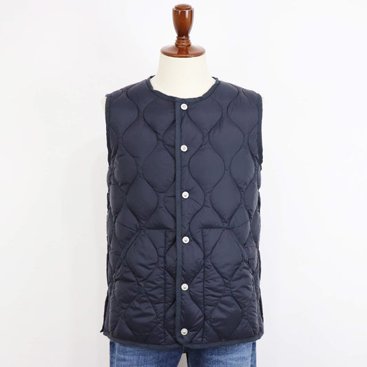 TAION(タイオン)ミリタリー クルーネック ダウンベスト ソフトシェル【ネイビー】国内正規品