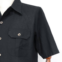 画像をギャラリービューアに読み込む, ORIAN(オリアン)半袖リネン サファリシャツ【ブラック】国内正規品