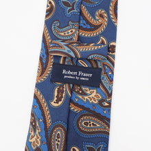 画像をギャラリービューアに読み込む, ROBERT FRASER(ロバートフレイザー)ハンドメイド ペイズリー柄 ネクタイ【ブルー】国内正規品