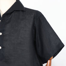 画像をギャラリービューアに読み込む, THE SOLE(ザソル)フレンチリネン オープンカラーシャツ【ブラック】国内正規品