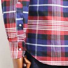 画像をギャラリービューアに読み込む, INDIVIDUALIZED SHIRTS(インディヴィジュアライズド シャツ)ボタンダウンチェックシャツ 【ネイビー×レッド】国内正規品