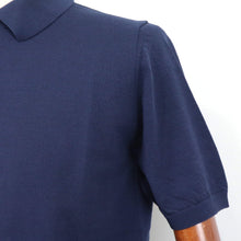 画像をギャラリービューアに読み込む, MOONCASTLE(ムーンキャッスル)ICE COTTON POLO NECK アイスコットン ニット ポロシャツ【ネイビー】国内正規品
