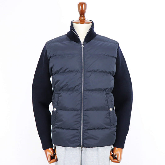 HERNO(ヘルノ)ダウンニットコンビブルゾン【ネイビー】国内正規品