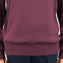 画像をギャラリービューアに読み込む, Vandori(ヴァンドリ)コットン100% ガゼット クルーネックロングスリーブ ニット【ボルドー】国内正規品