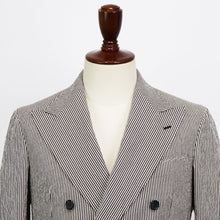 画像をギャラリービューアに読み込む, TITO ALLEGRETTO(ティト アレグレット)ダブルブレスト ジャケット シアサッカー【ブラウン×ホワイト】国内正規品