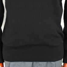 画像をギャラリービューアに読み込む, Vandori(ヴァンドリ)コットンカシミヤ針抜き クルーネックニット【ブラック】国内正規品