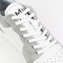 画像をギャラリービューアに読み込む, MIKE(マイク)DON’T DO IT ローカット レースアップ レザースニーカー【ホワイト×グレー】国内正規品