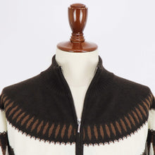 画像をギャラリービューアに読み込む, Vandori(ヴァンドリ)求心柄 ジップブルゾン ウールカシミヤ【ブラウン】国内正規品