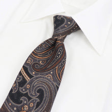 画像をギャラリービューアに読み込む, Stefano Cau(ステファノカウ)ペイズリー柄 ウールタイ【ブラックベース】国内正規品