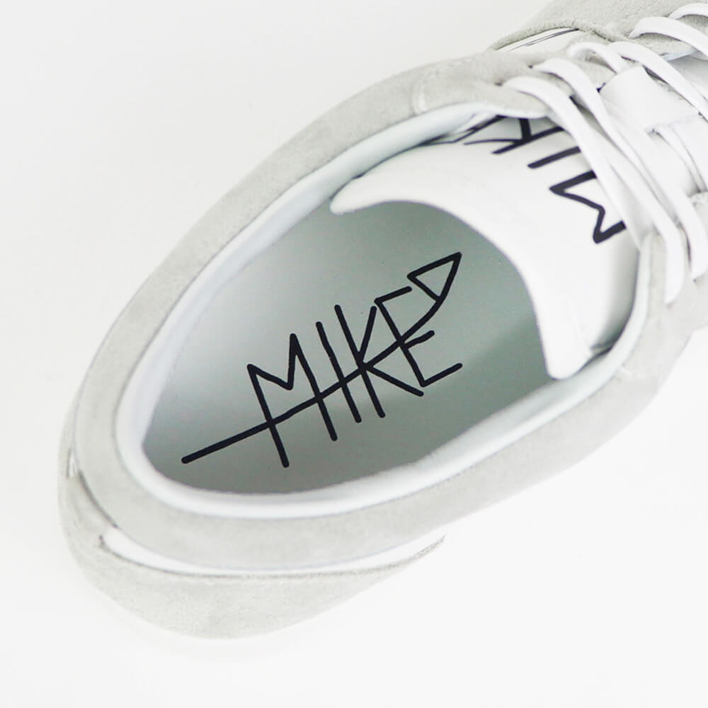 MIKE(マイク)DON’T DO IT ローカット レースアップ レザースニーカー【ホワイト×グレー】国内正規品
